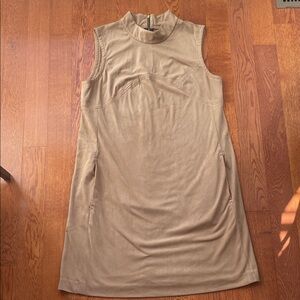 Alfani Faux Suede Brown Shift Dress Size 8